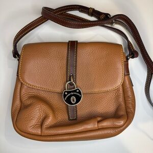 Dooney & Bourke Pebbled Leather Crossbody Saddle Brown Shoulder Bag